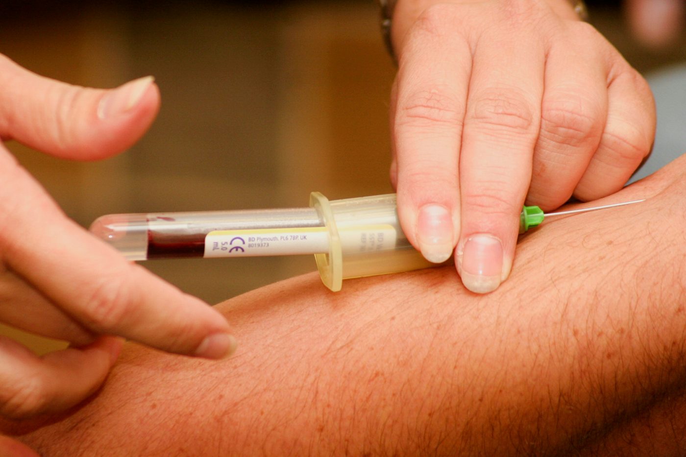 Blood draw during a physical at MediCert Pro Lab